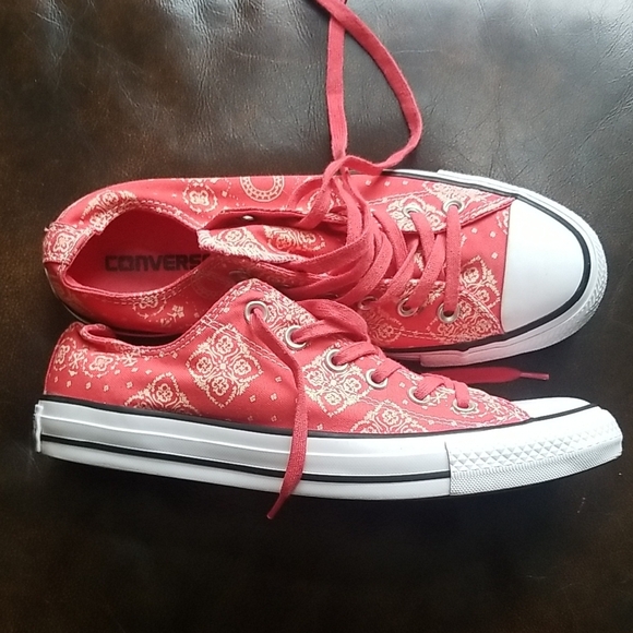 Converse Red Bandana Print Sneakers - Picture 8 of 11